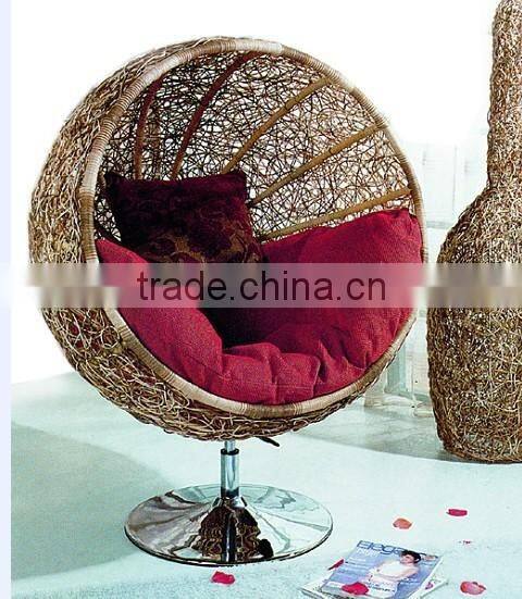 Natural Rattan Cane Wicker Round Lounge Sofa Chair