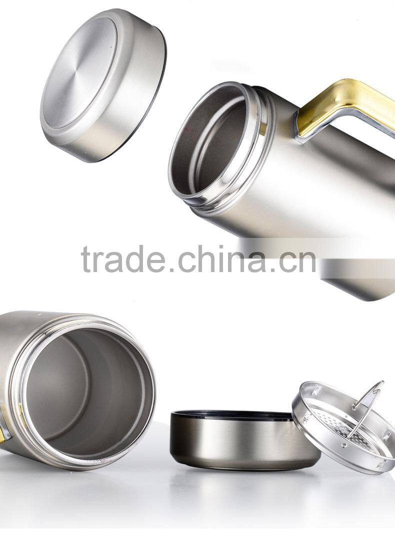 350ml office business stainless steel vacuum cup with handle