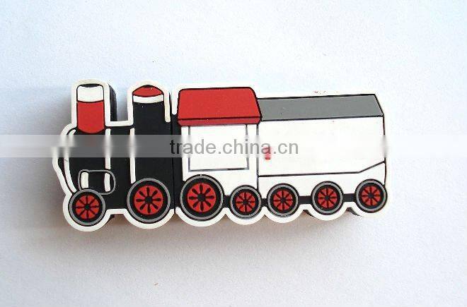 2015 customized rubber USB flash disk ,train shape usb flash driver for promotional gifts