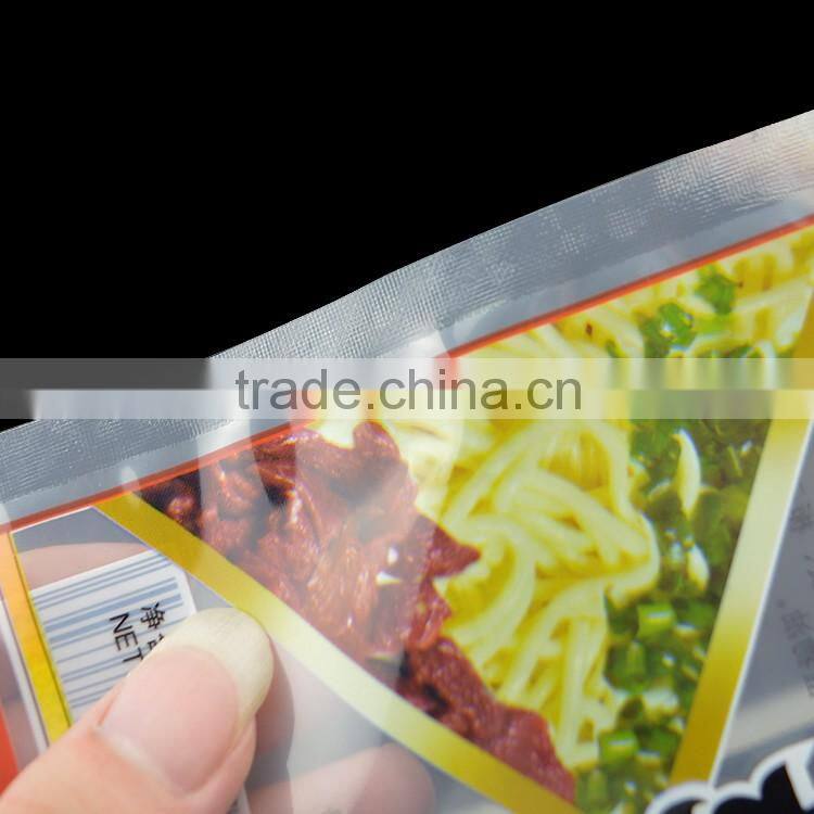 custom size food grade heat seal printed vacuum storage bag for food packing