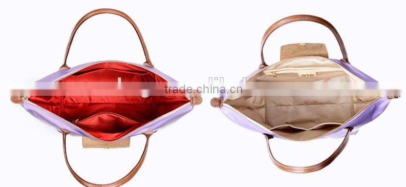 fashionable nylon foldable college student shoulder bag hand bag