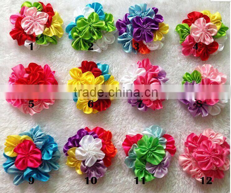 two color popular grosgrain ribbon bow,satin gift ribbon bow pre-made bow