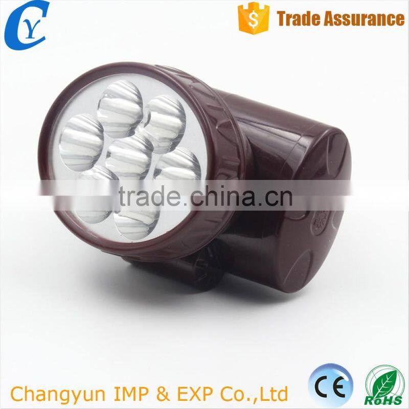 7 LED Bright Light Flashlight Energy Saving Plastic Body Rechargeable Headlamp
