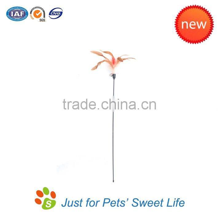 Plastic long rod feathers cat teaser