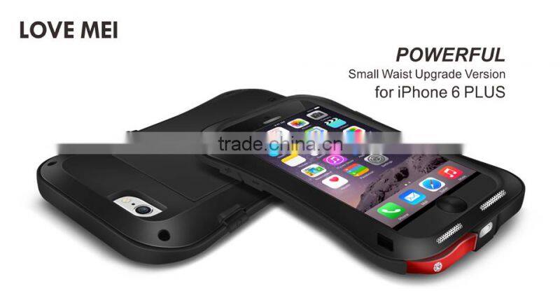 Love Mei Gorilla Glass Aluminum Outdoor Waterproof Case For iPhone 6 Plus