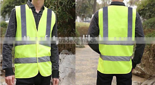 EN471 adult security protection Orange Yellow Reflective Strips Safety Warning Vest Jacket Clothing