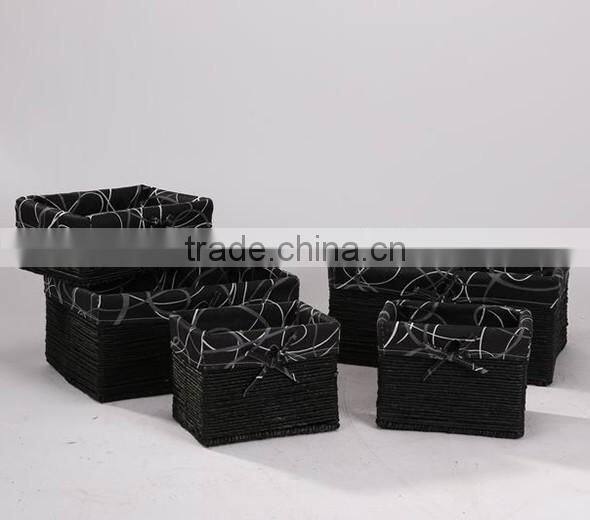 Custom Cottom Fabric Lining Antique Laundry Basket