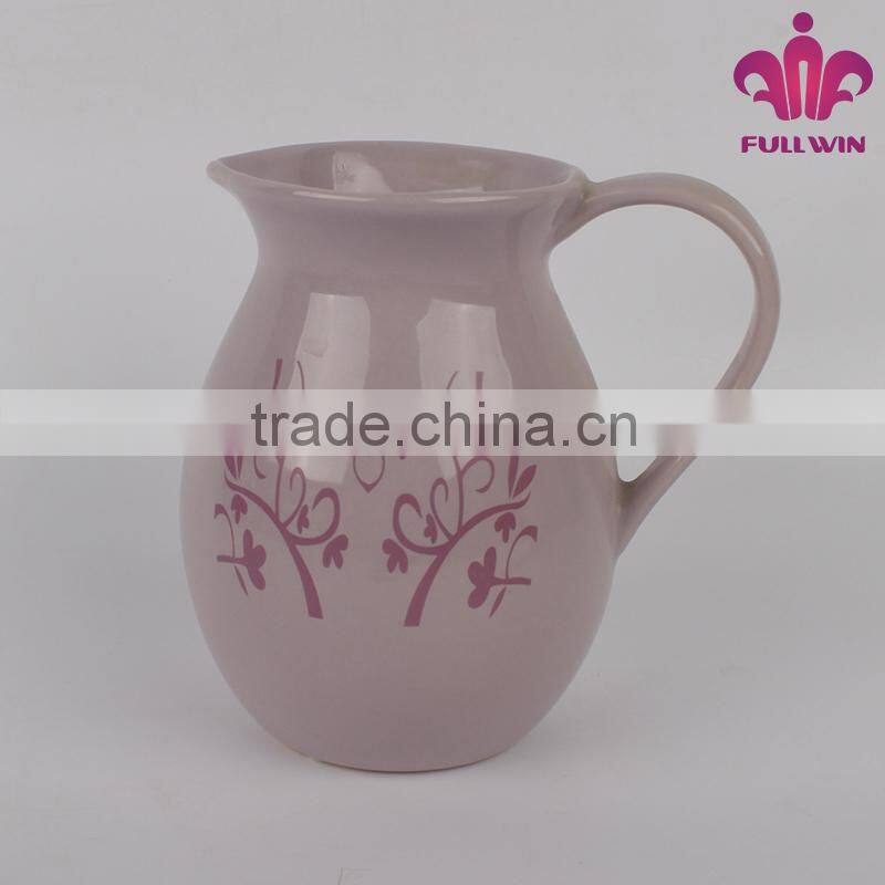 Ceramic Jug white,grey,yellow