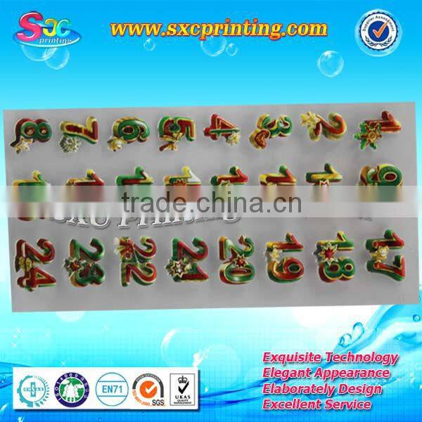 Made in China number pictures 3d custom puffy foam stickers, 3d puffy sticker