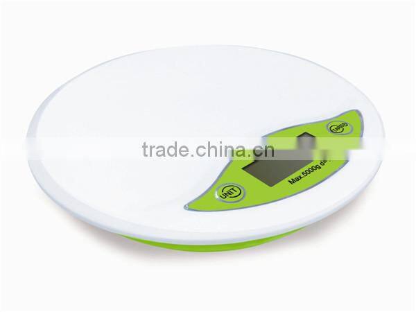 Promotional kitchen scale for give away gift, 5kg kitchen scale full ABS plastic