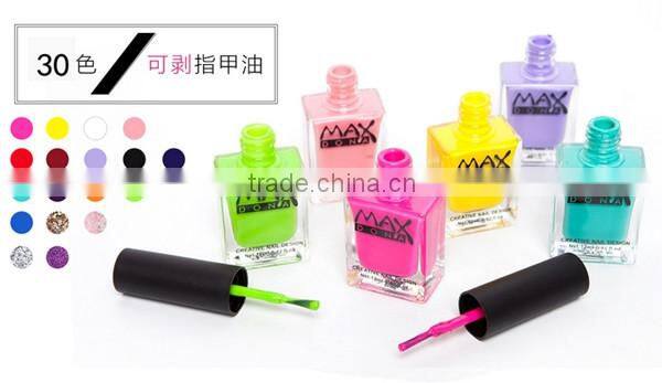 2016 new fashion peel off water based nail polish accept OEM