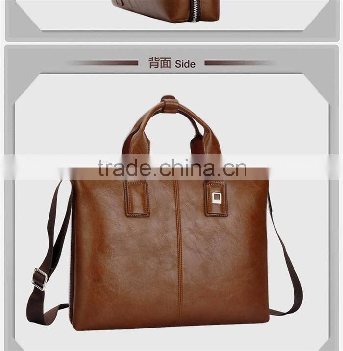 Luxury leather business laptop bag briefcase for man documents handbag