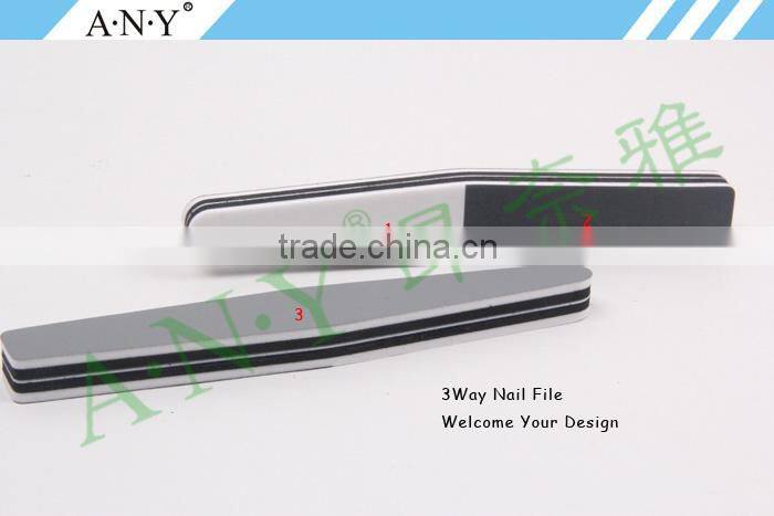 Nail Art Manicure Polishing Using Grey Sponge 3 Way Korea Paper Nail File