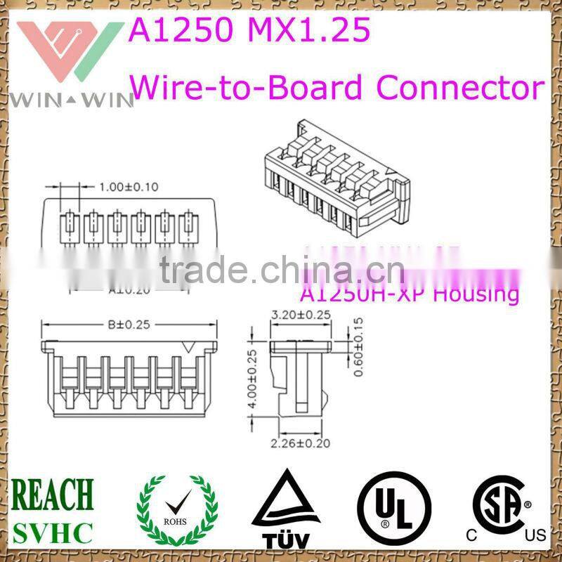 1.25mm pitch A1250 MX1.25 Electronic Wire to Board Connector
