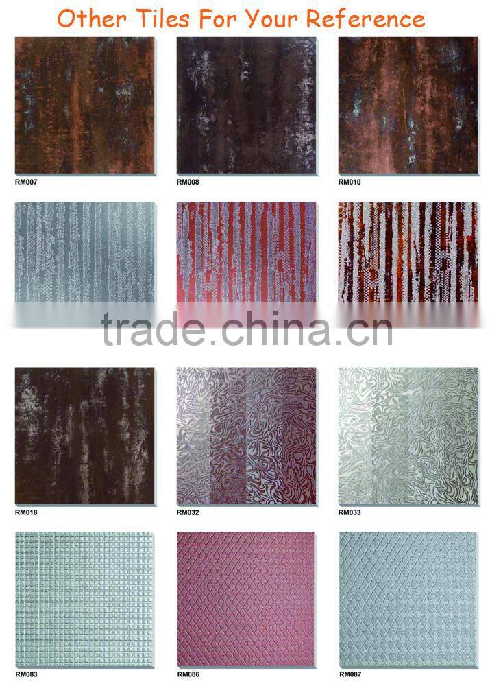 non slip 3d Glazed metal metallic ceramic floor tile price 60x60