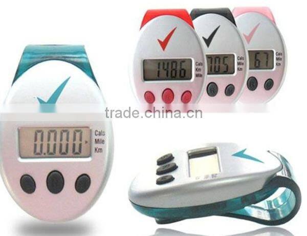 High Sensor 3Buttons Multifunctional Digital Pedometer with Clip