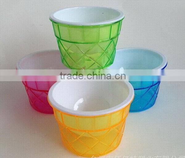 Alibaba china unique milky plastic ice cream bowl with lid