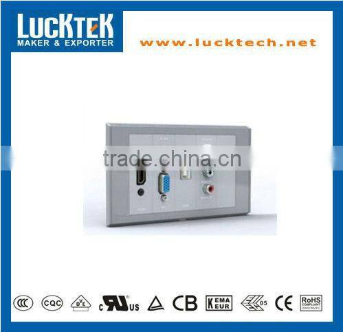 Mutifunctional VGA+Audio+HDMI+USB A/V wall face plate