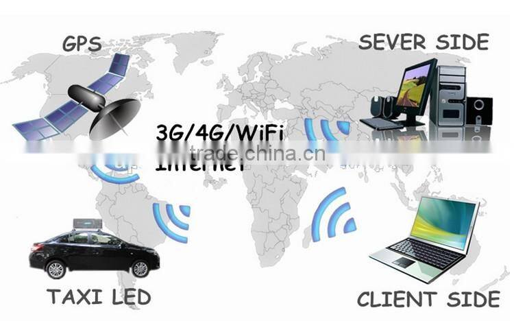 Best price and high quality P6 outdoor waterproof scrolling taxi roof sign with multi-language