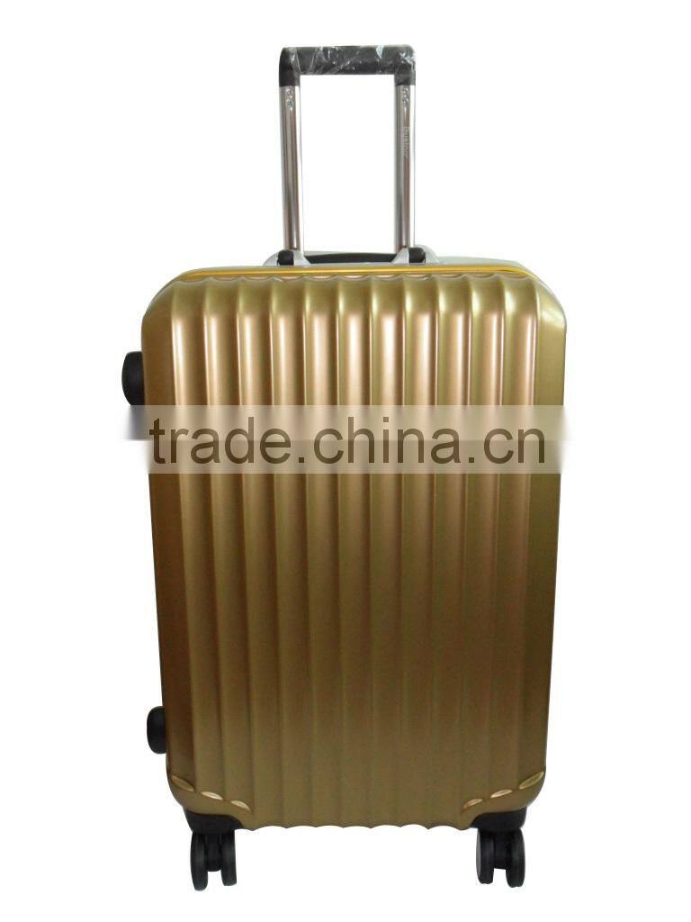 2016 Fashion Design Golden Color ABS+PC luggage with Aluminum Frame/ TSA lock travel set/OEM accept luggage
