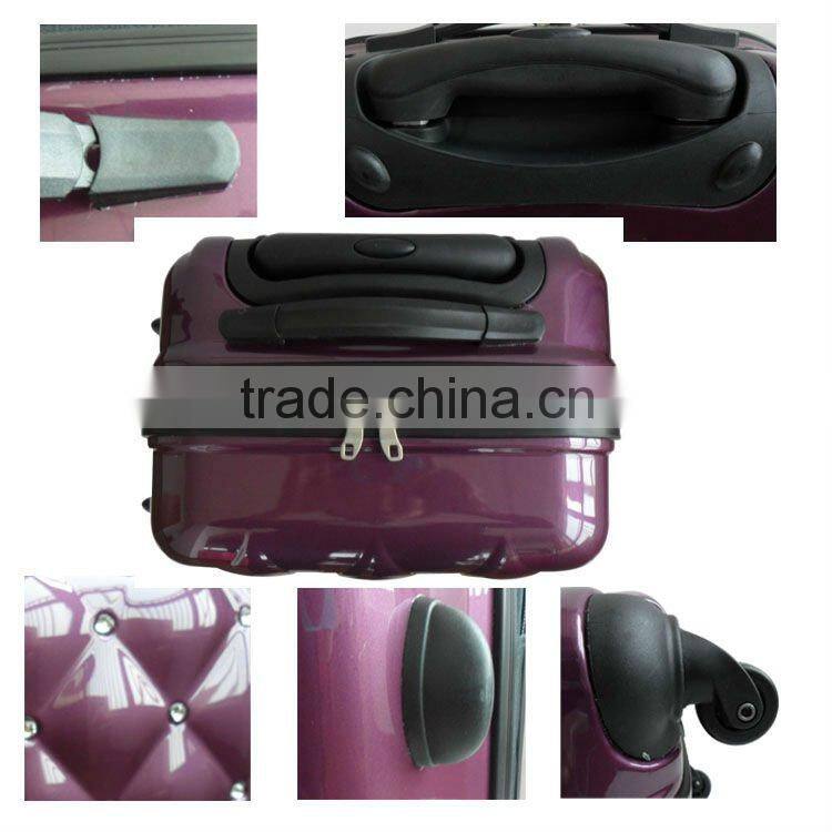 2016 Eminent ABS/PC luggage trolley/Durable Hotel suitcase / Fashion Women Cool Color travel trolley suitcase