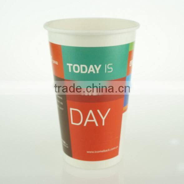 Colorful Hot Sale Disposable 16oz Single Wall Printed Paper Cups