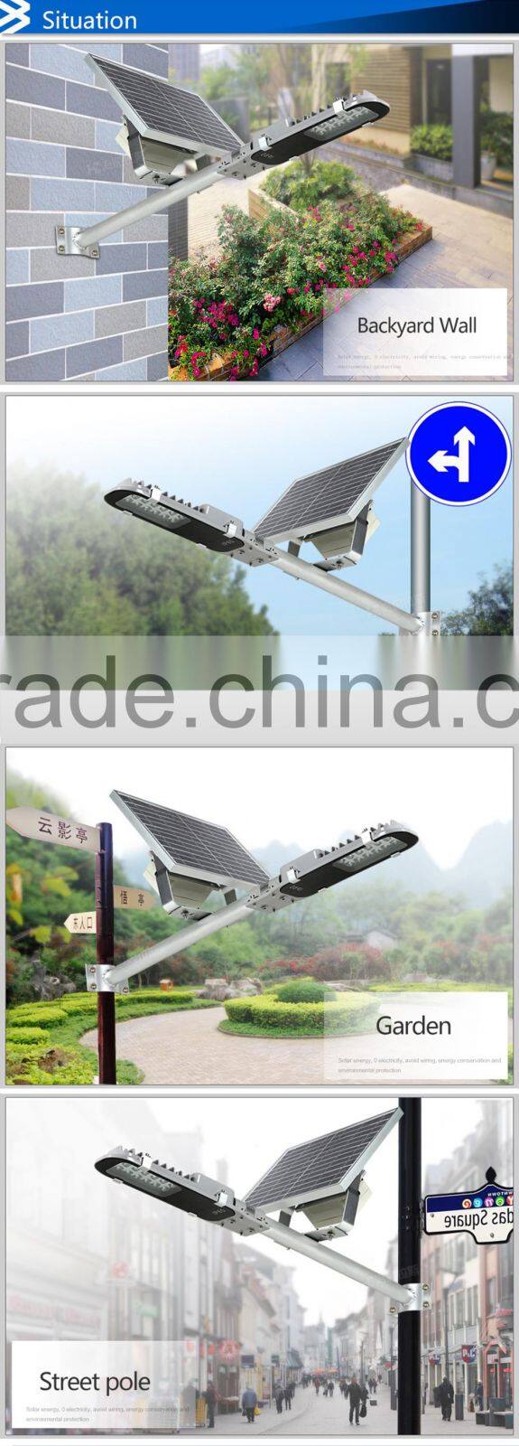 High Class Waterproof Rainproof IP65 12W LED Solar Light Street Lamp for Backyard Garden Park Road Lighting