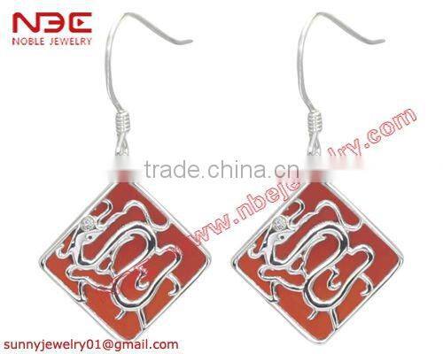 Fashion hand made ear rings, 925 sterling silver jewelry