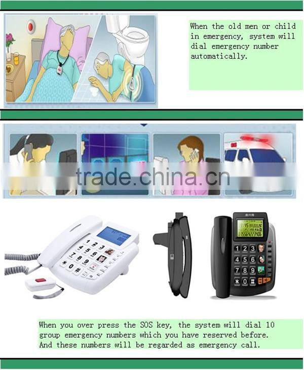 High Quality Remote control emergency SLandline Alarm for Home SafeV Emergency SOS Button Phone