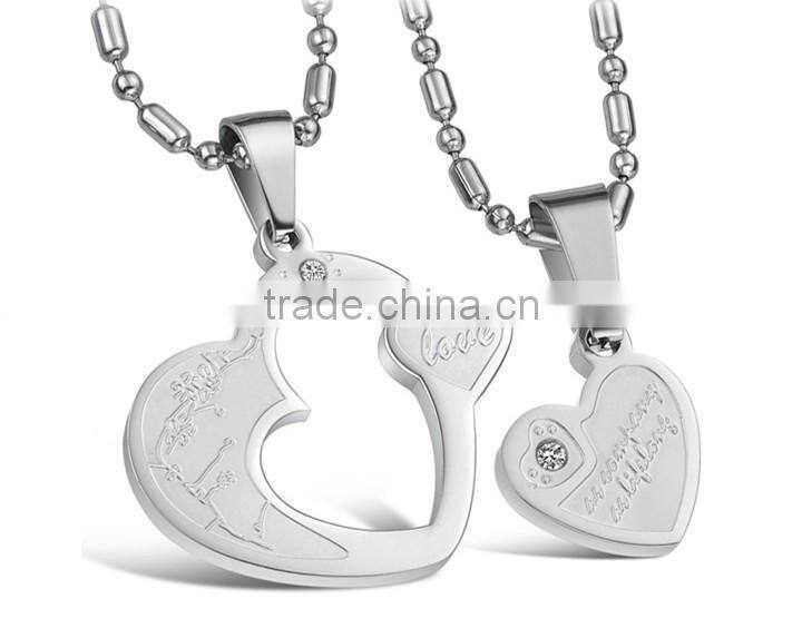 Stainless Steel pendant our best friend forever broken heart pendant