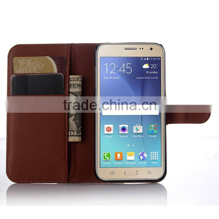 Wholesale Folio Stand Case for Samsung GALAXY J3 PU Leather Flip Cover with Wallet