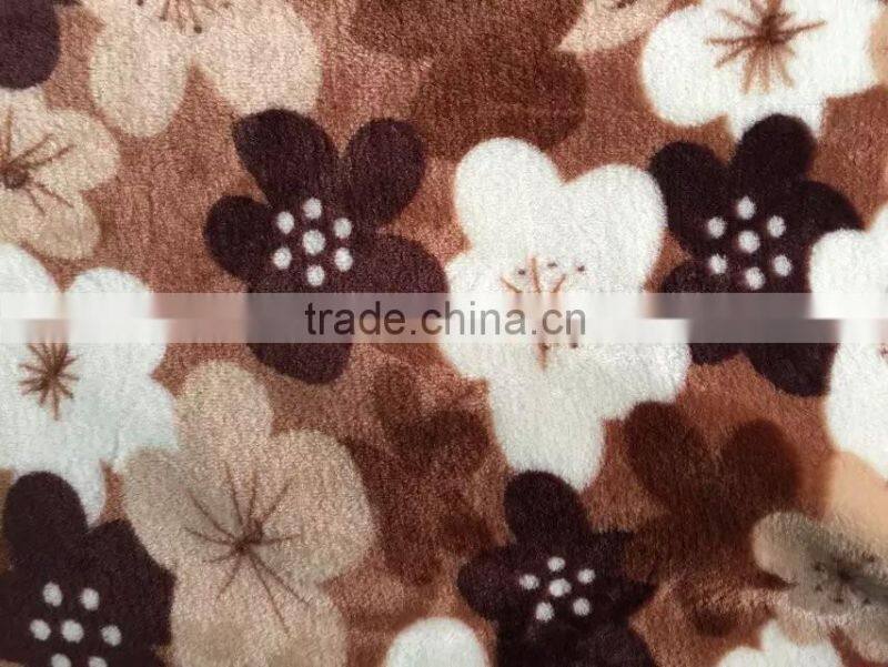 100% Polyester Artificial White Gladiolus Flowers Printed Super Soft Flannel for Carpeting