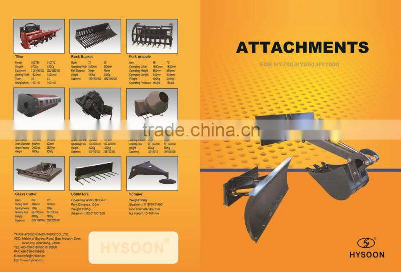 CE approved quick attach mini skid steer loader attachments