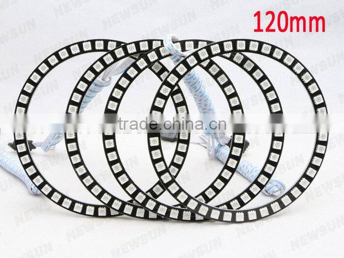 New color chaning rgb angel eyes for Headlights Car Angel Eyes 120MM 42leds 5050 SMD LED Light Halo Rings Light