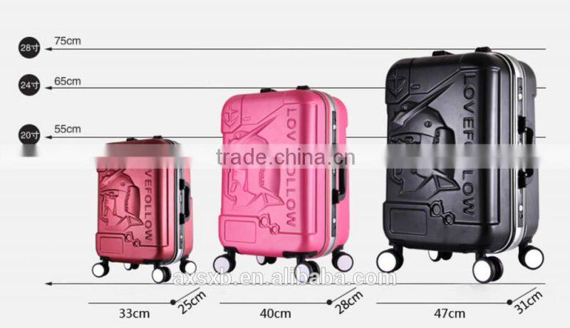 lovefollow 2015 new style Transformers ABS aluminum frame trolley luggage suitcase for cool men