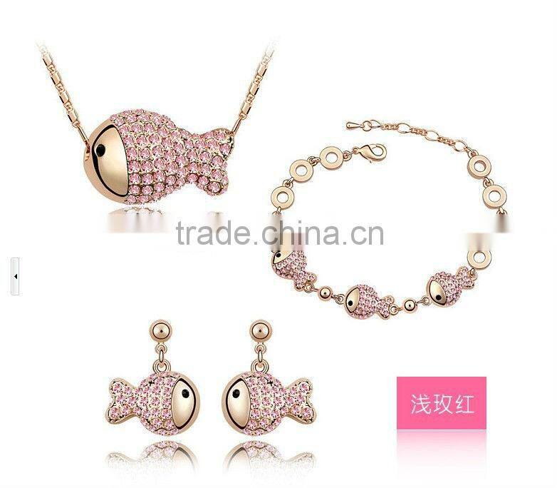 OUXI 2015 fashionable fish party set with Austrian crystal S-3009