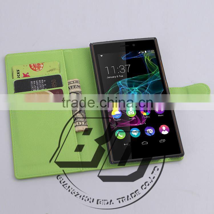 Wholesale Popular Magnetic flip leather wallet case with card slots For Wiko Ridge fab 4G leather case fast delivery