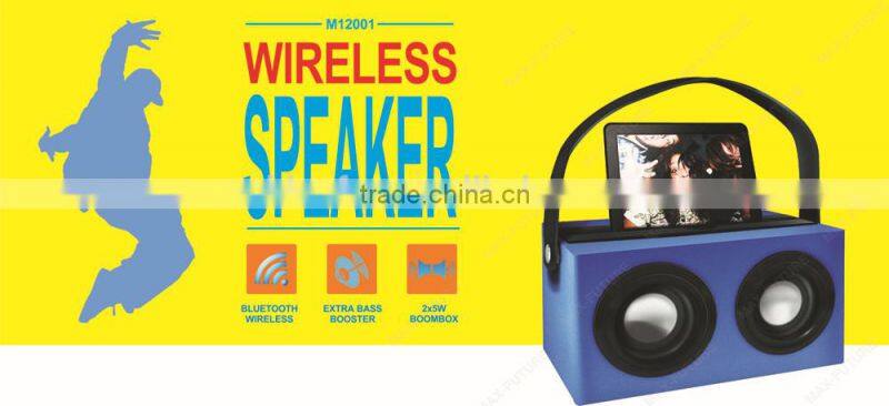 Wireless Bluetooth Boombox 2x5W deep bass Wireless Boombox Wooden speaker