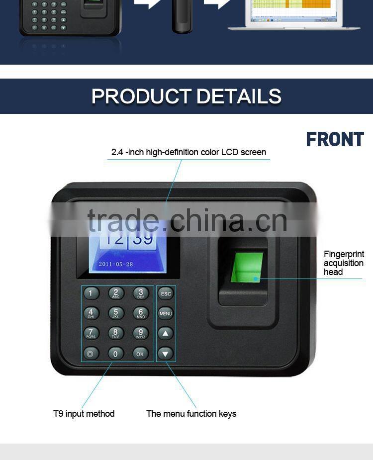 Hot selling bs101 fingerprint time recording and fingerprint time attendance machine price