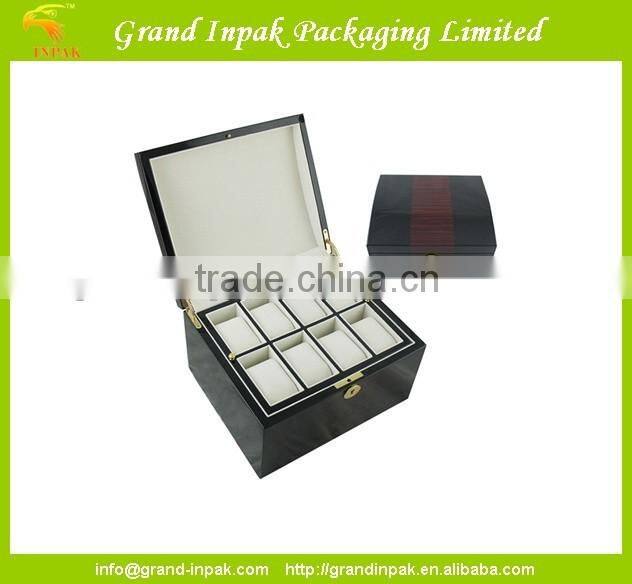 Luxury wooden watch jewelry and watch display storage box with double layers