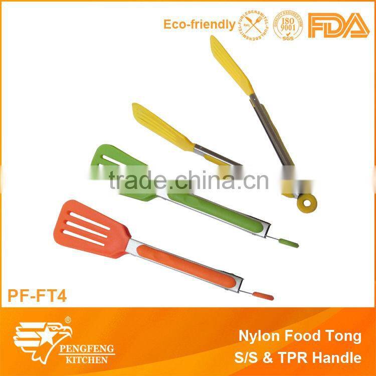 Food tong with non-slip handle