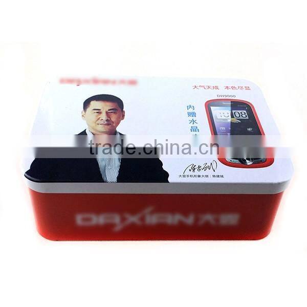 wholesale rectangular cell phone case mobile tin box