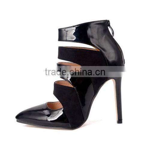 wholsal high heels summer ladies ankle boots black sexy sandals PF4373