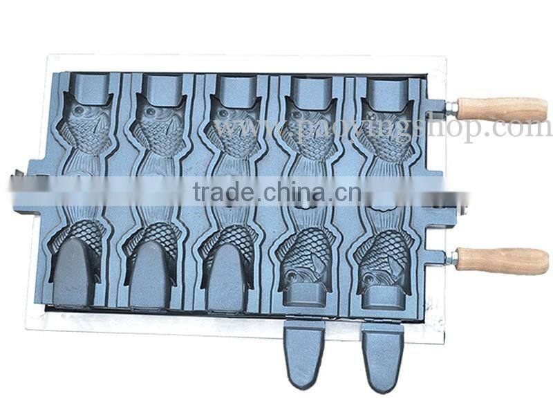 (3 in 1) 10pcs Fish Waffle Commercial Use Non-stick LPG Gas Ice Cream Taiyaki Machine + Batter Dispenser + Stuffing Scoop