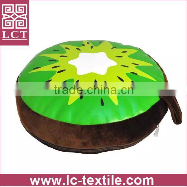 wholesale cute design soft plush fabric round shape fruit pillow featuring blanket inside(LCTP0062)