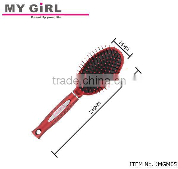 MY GIRL Retro Soft Rubber Cushion Massager Detangling natural bristle hair brush Plastic travel hair brush