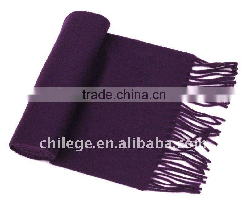 Man's Wool and Cashmere Plain Purple Scarfs