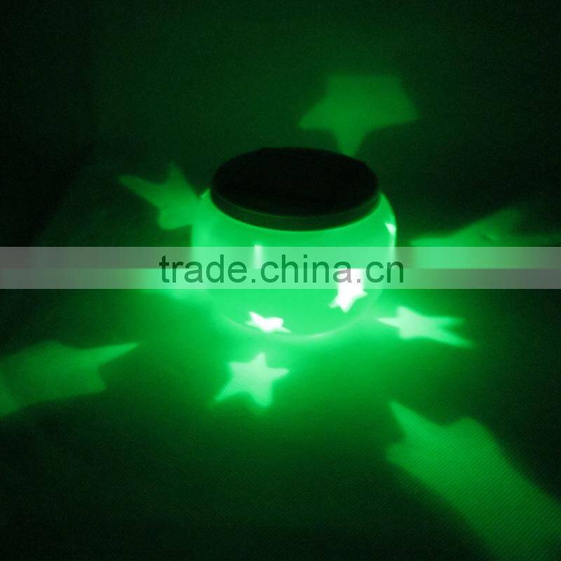 2015 New Style Ceramics Vat Shape Star Projector Solar Light