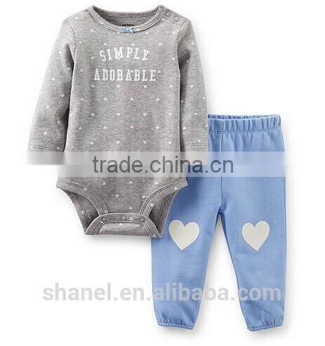 Adorable style long-sleeve 100% Autumn clothes set for baby