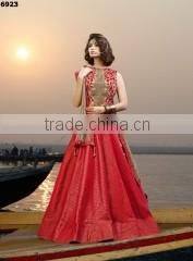 Obligingness Brown Raw Silk Lehenga Choli/indian lehenga online shopping